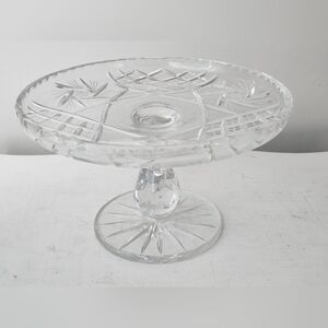 Vintage Crystal 10" Pedestal Cake/Dessert Stand